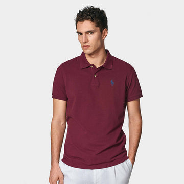 Men's Classic Cotton Polo Shirt Maroon