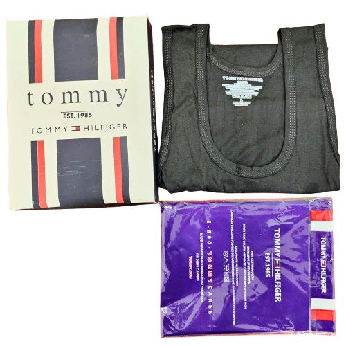T - H Premium Black Vest Sleeveless Pack Of 3